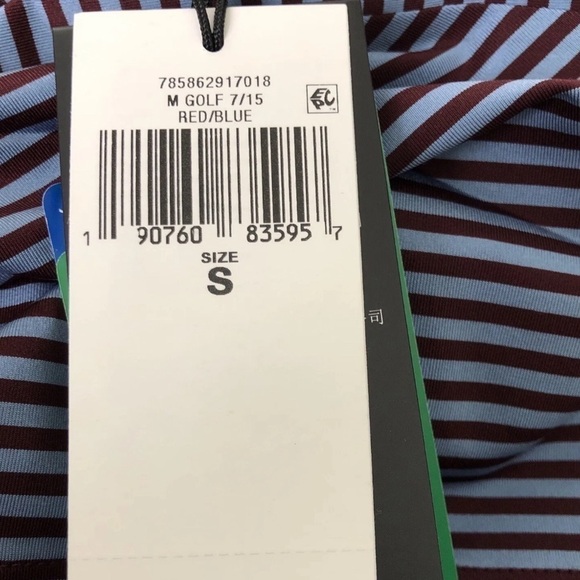 RLX Ralph Lauren Men’s Blue And Brown Striped GOLF Polo Shirt NWT Size Small - Picture 4 of 7